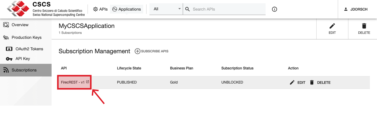 Devportal subscription management